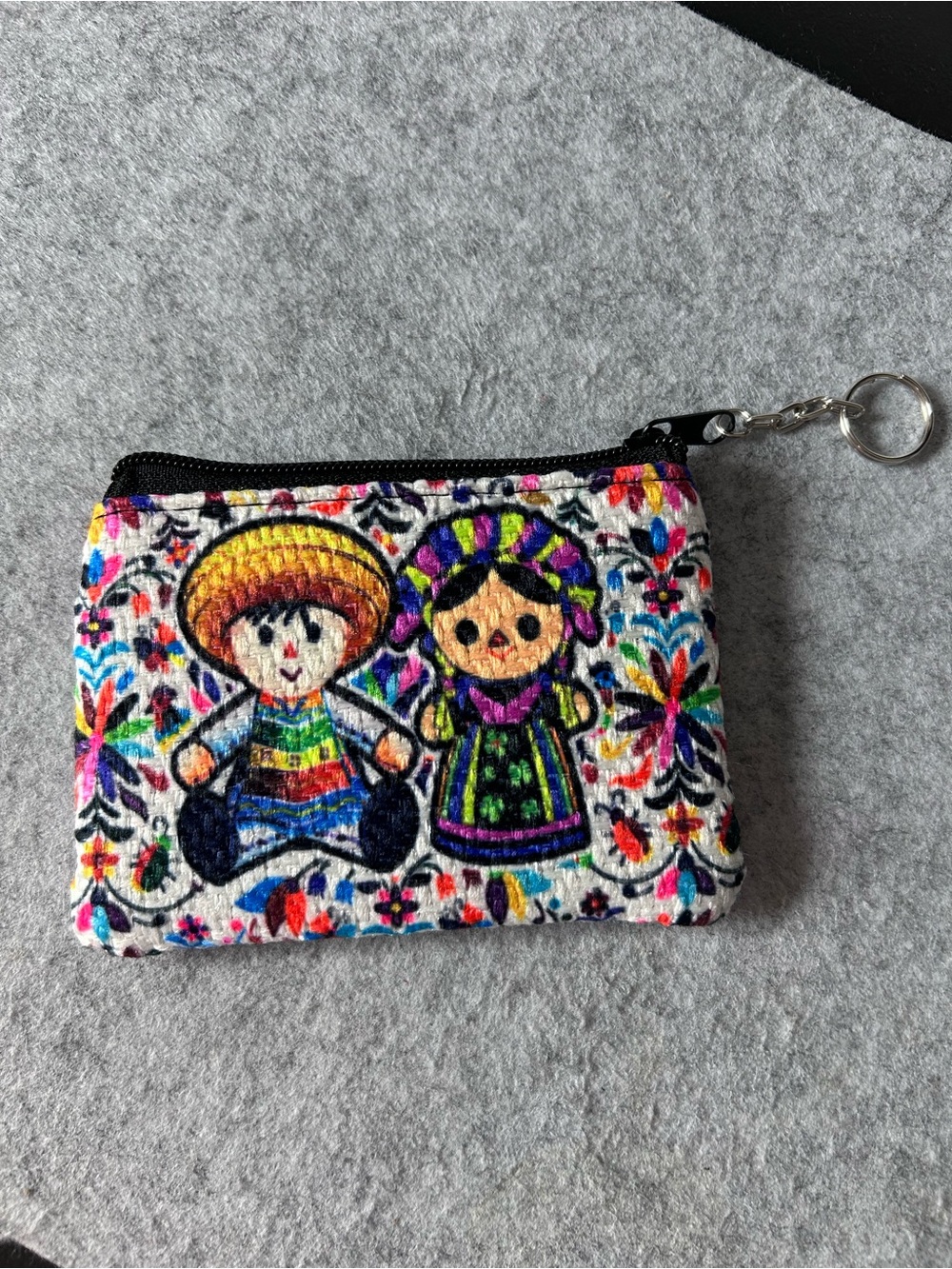 Handmade Mexican Coin Purse with Lele and Juan Doll Design - Picture 7 of 7